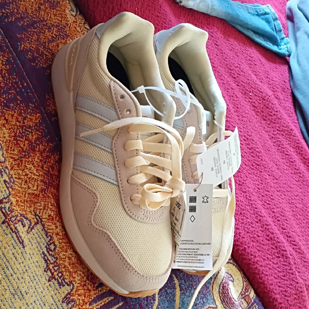 adidas Women's Cream and White Sneakers